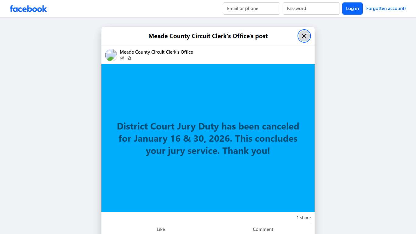 District Court Jury... - Meade County Circuit Clerk's Office | Facebook
