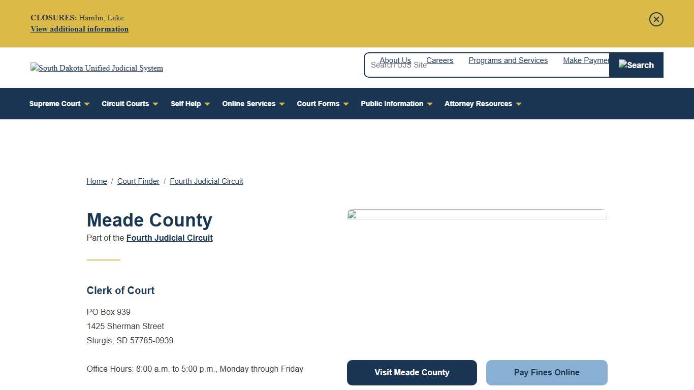 Meade County | South Dakota Unified Judicial System | SD UJS